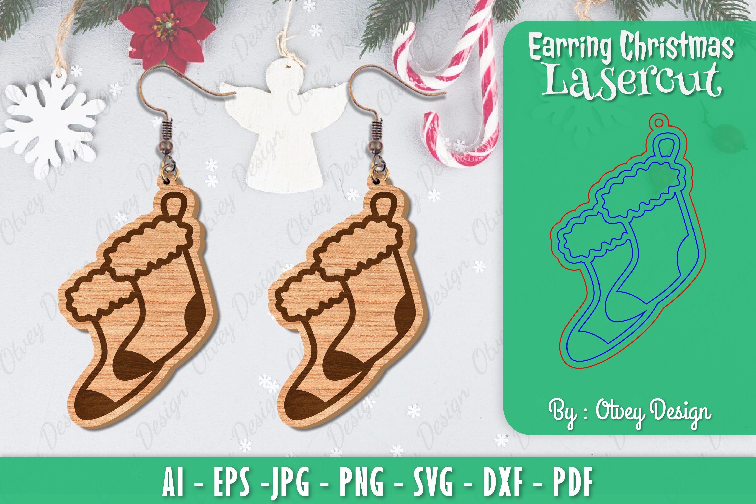 Christmas Earrings SVG Bundle