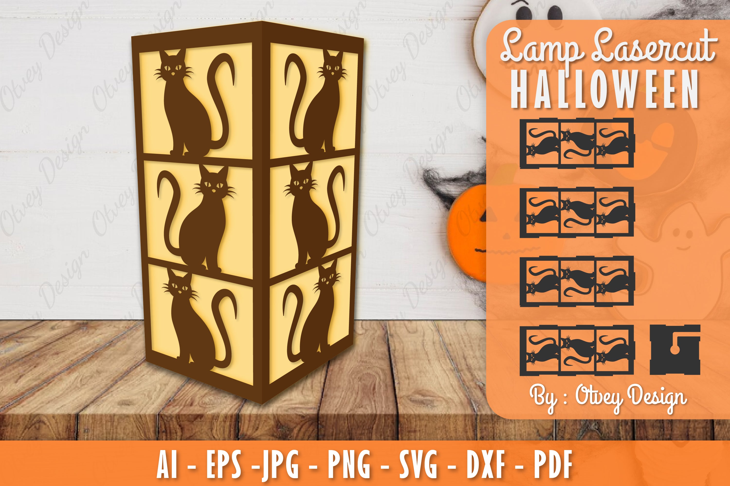 Halloween Lamp Lasercut SVG Bundle