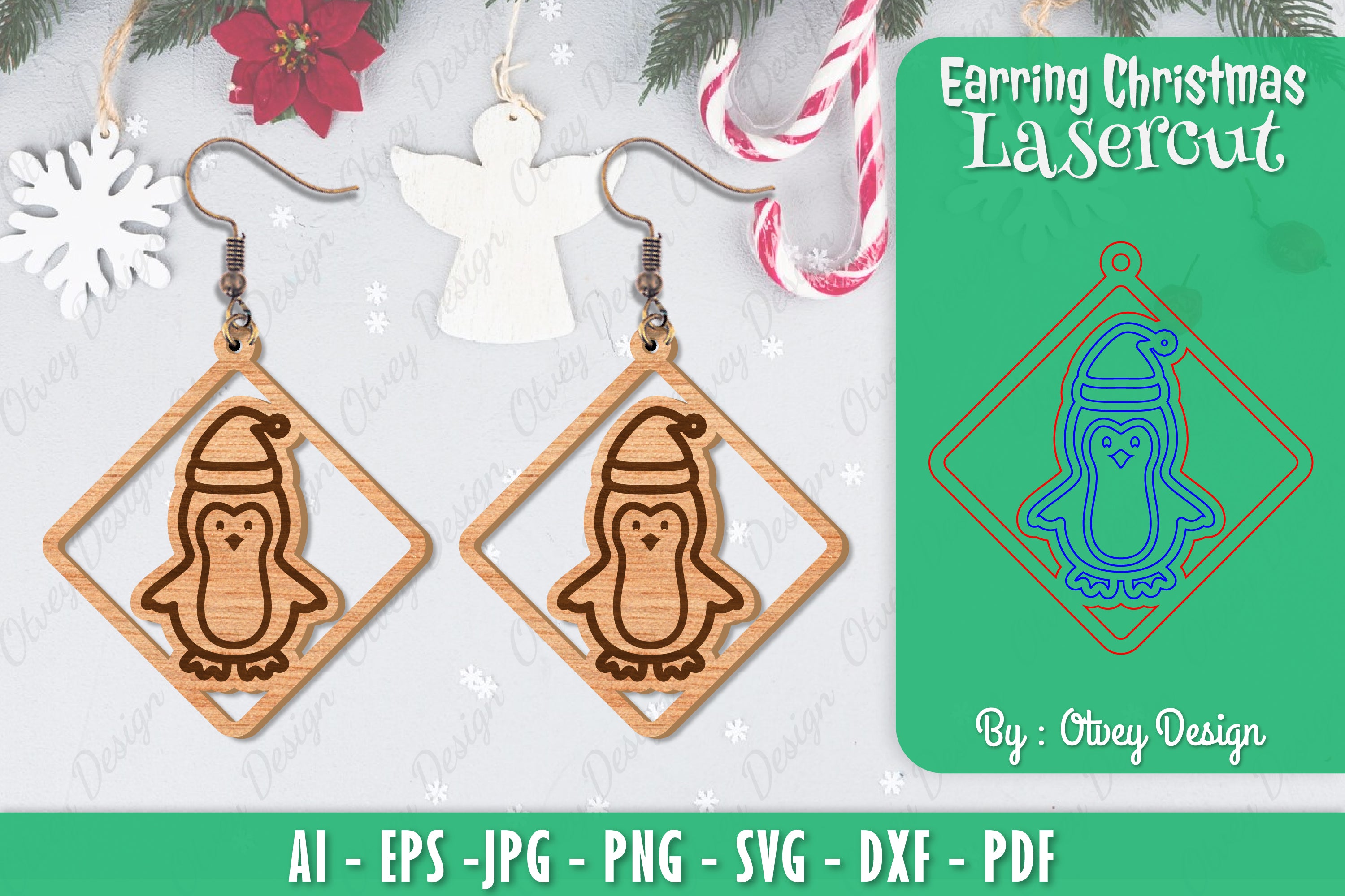 Christmas Earrings SVG Bundle 8 - CraftNest - Digital Crafting and Art