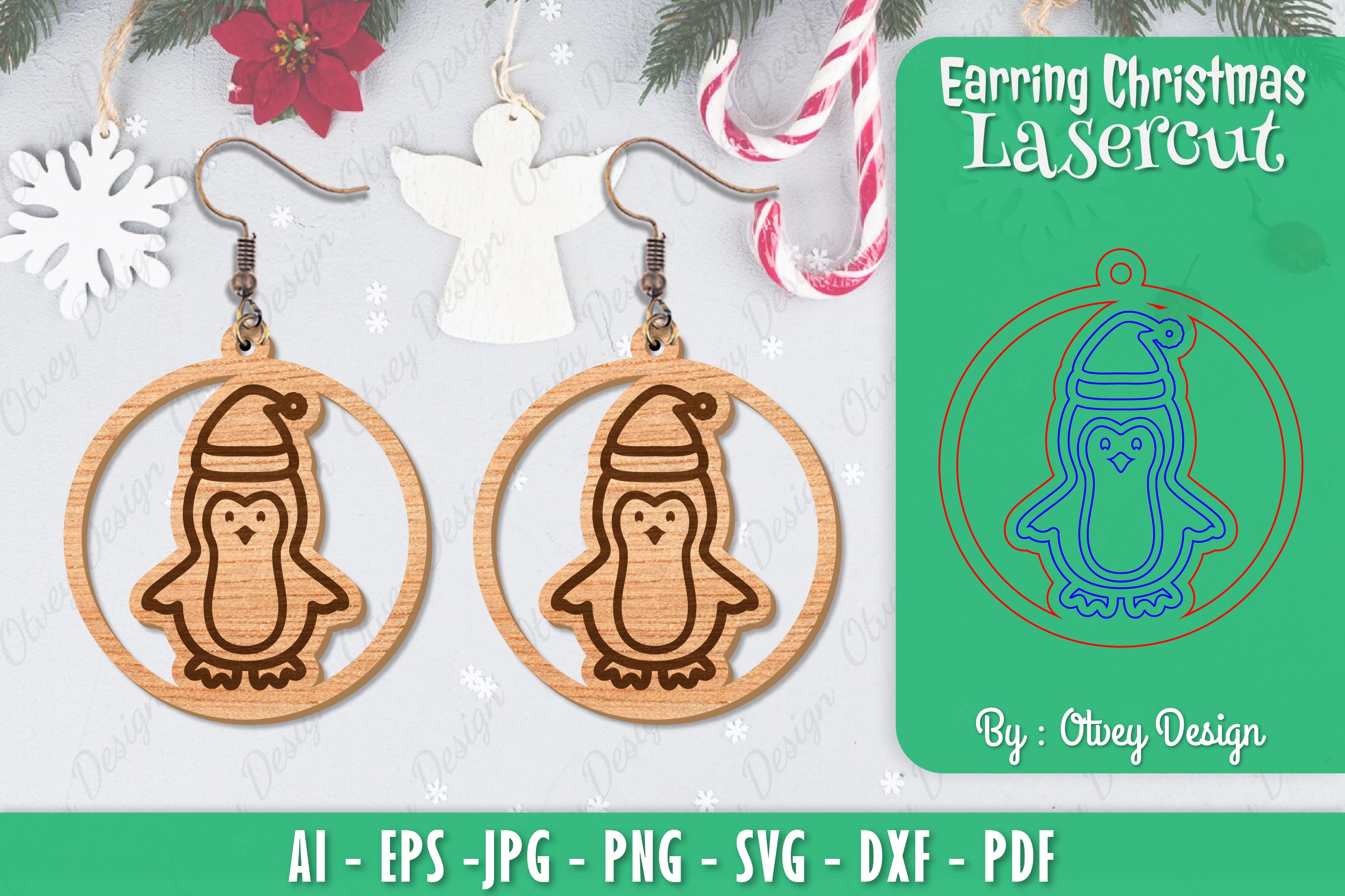 Christmas Earrings SVG Bundle