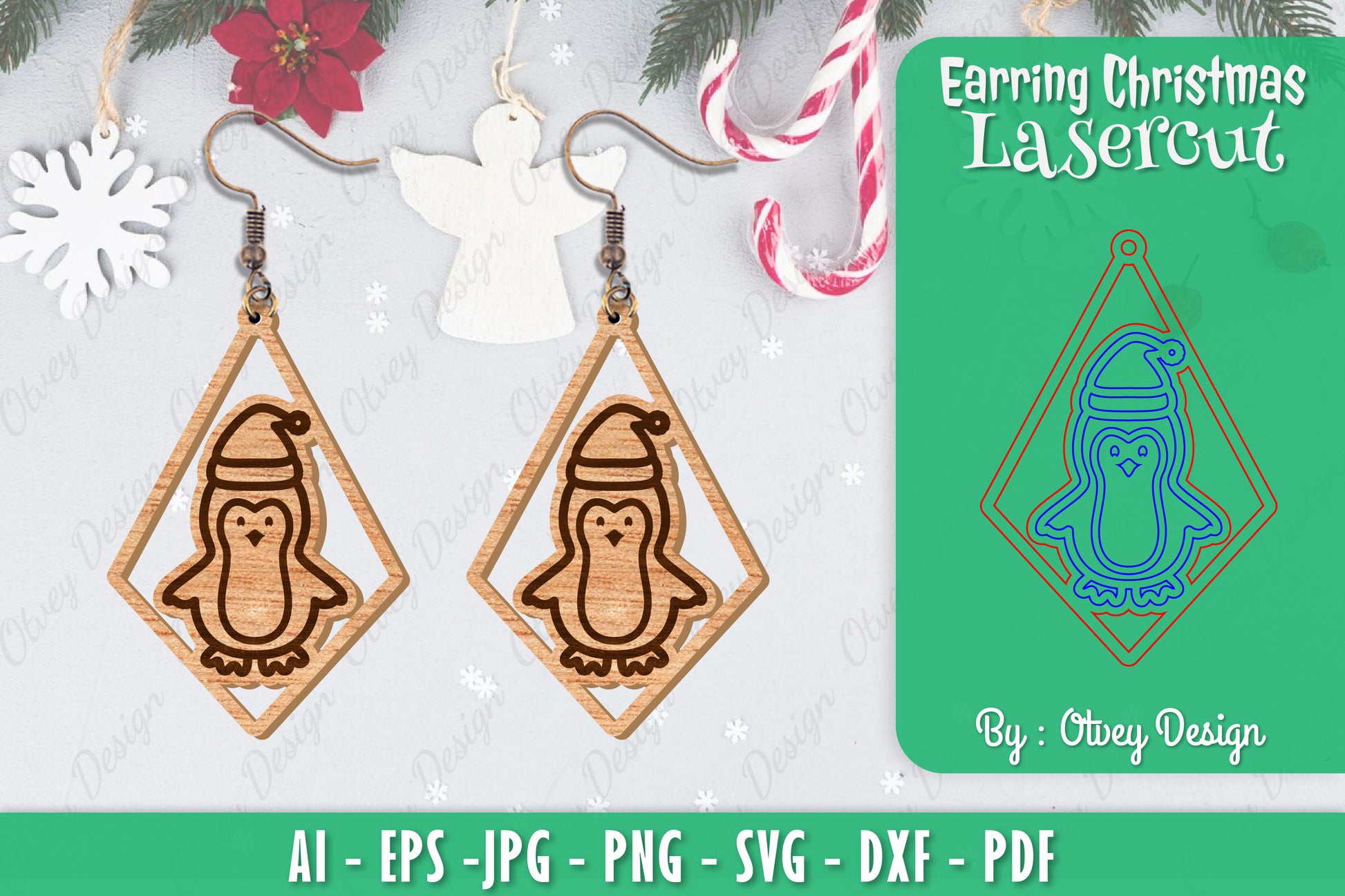 Christmas Earrings SVG Bundle 38 - CraftNest - Digital Crafting and Art