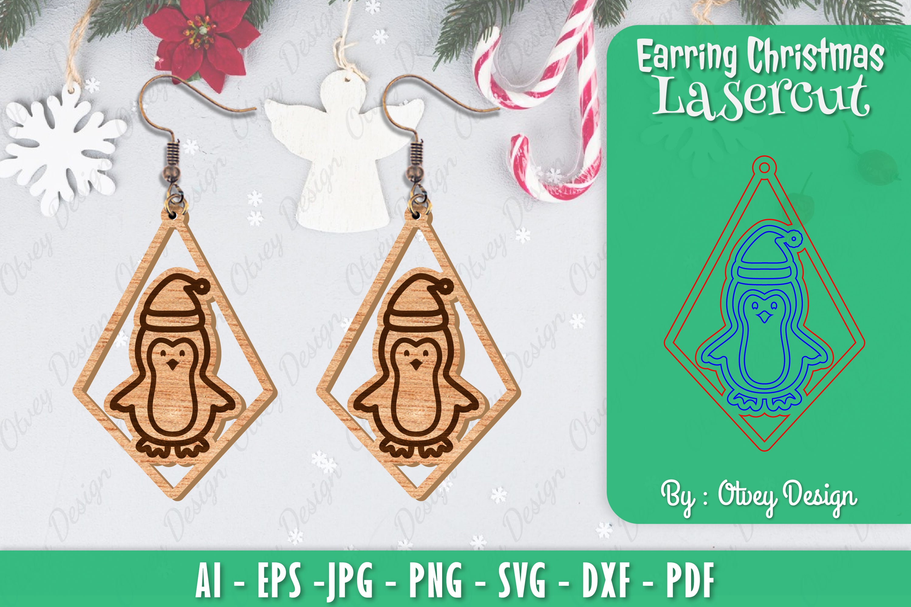 Christmas Earrings SVG Bundle 38 - CraftNest - Digital Crafting and Art