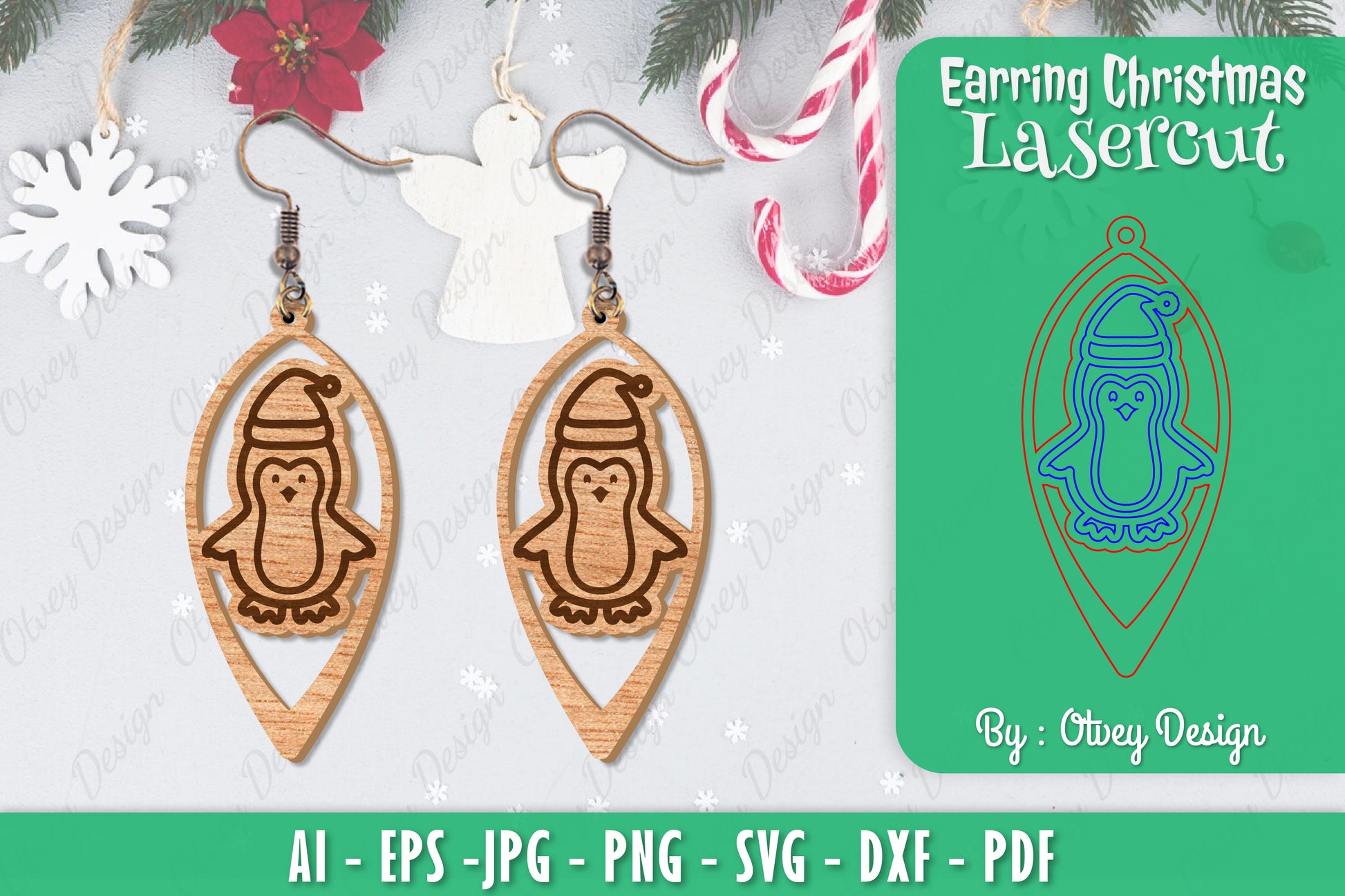 Christmas Earrings SVG Bundle 68 - CraftNest - Digital Crafting and Art