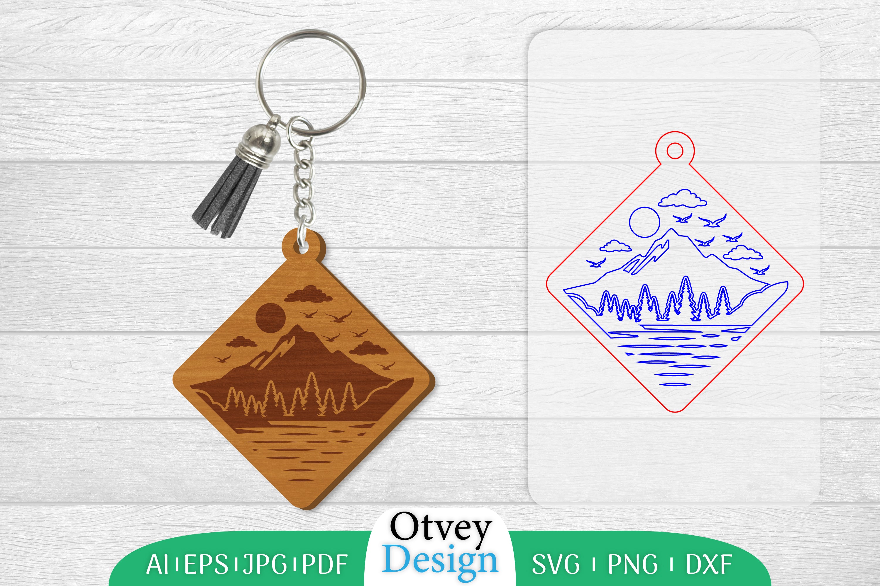 Sunset Mountain Keychain SVG Bundle 21 - CraftNest - Digital Crafting and Art