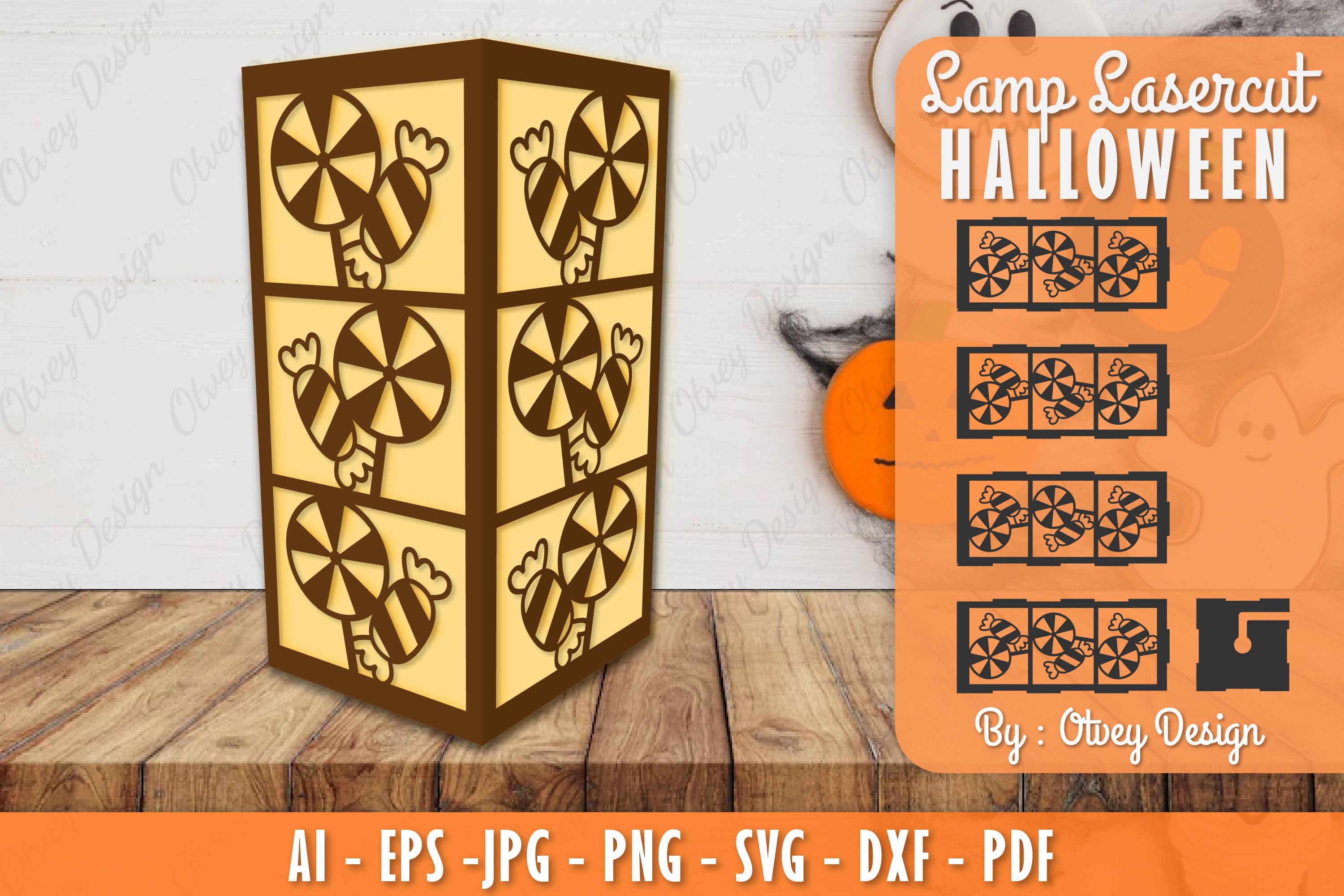 Halloween Lamp Lasercut SVG Bundle