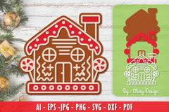 Gingerbread House Laser Cut Merry Christmas SVG Bundle 5 - CraftNest - Digital Crafting and Art