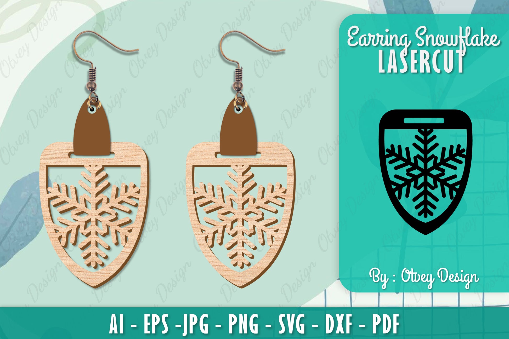Snowflake Earring Lasercut SVG Bundle 137 - CraftNest - Digital Crafting and Art