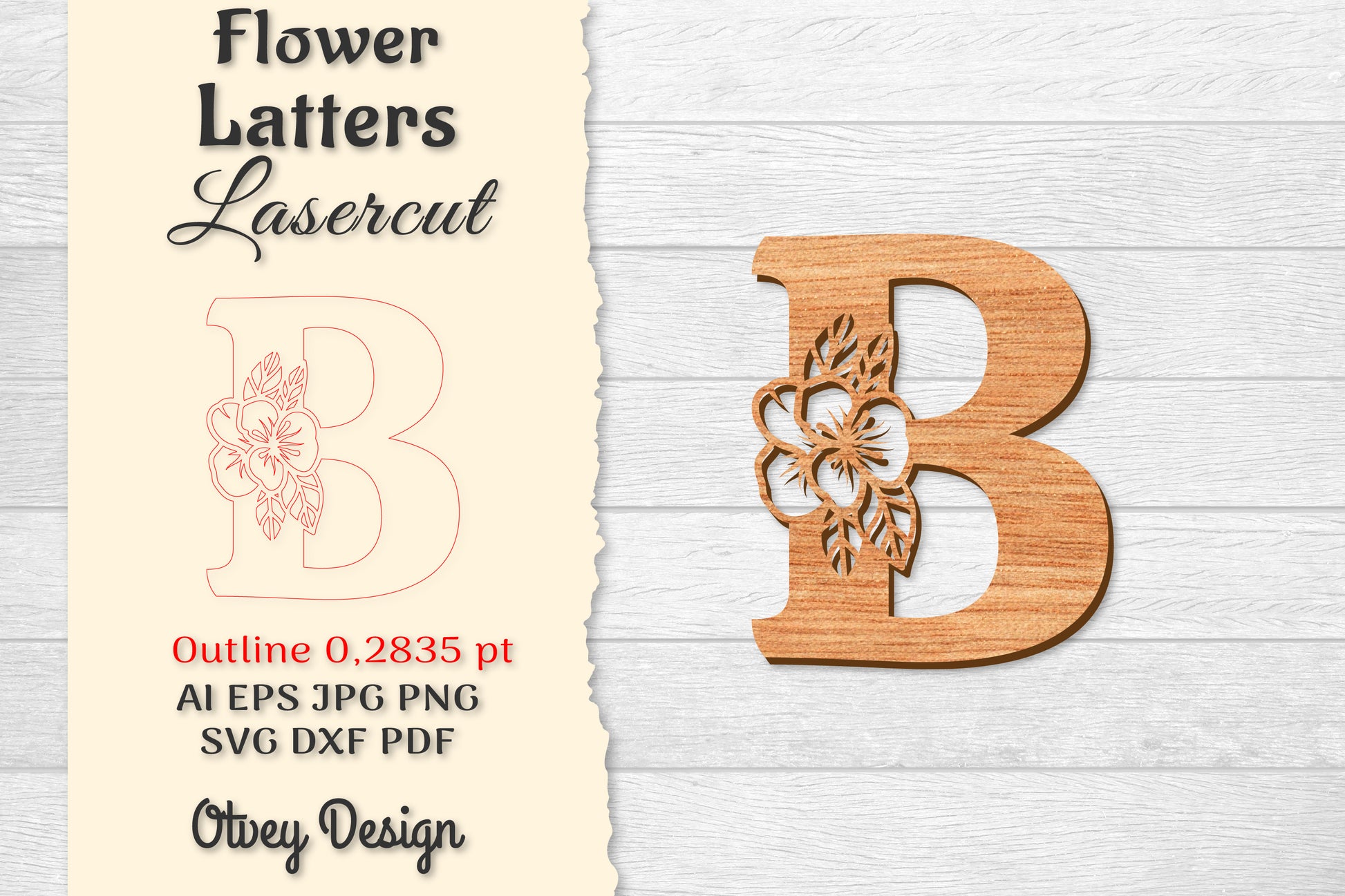 Flower Letters Laser Cut SVG Bundle 78 - CraftNest - Digital Crafting and Art