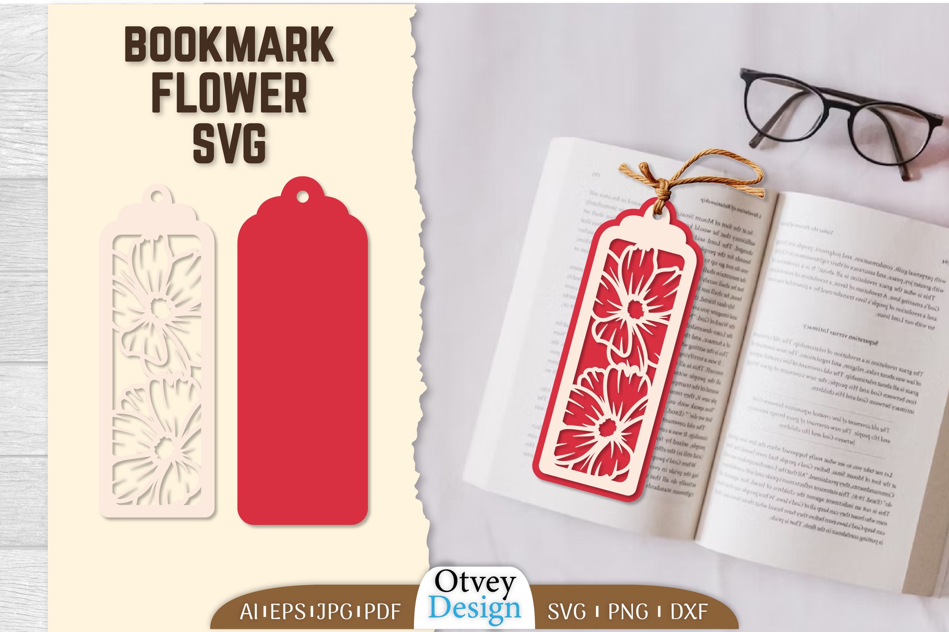 Bookmark Flower SVG Bundle 72 - CraftNest - Digital Crafting and Art