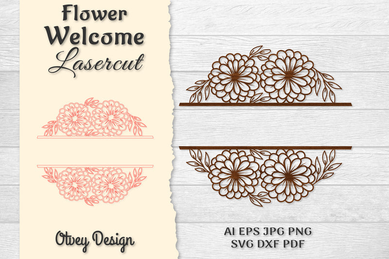 Flower Welcome Slip Lasercut SVG Bundle 2 - CraftNest - Digital Crafting and Art