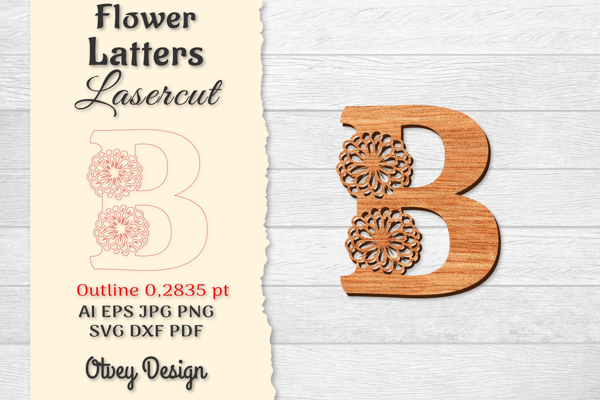 Flower Letters Laser Cut SVG Bundle 37 - CraftNest - Digital Crafting and Art