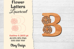 Flower Letters Laser Cut SVG Bundle 37 - CraftNest - Digital Crafting and Art