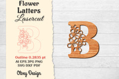 Flower Letters Laser Cut File SVG Bundle 132 - CraftNest - Digital Crafting and Art