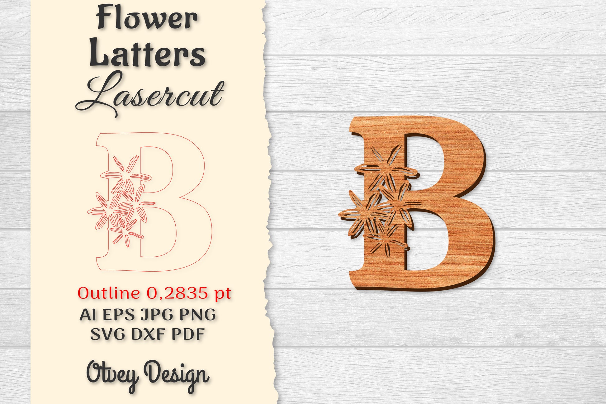 Flower Letters Laser Cut File SVG Bundle 29 - CraftNest - Digital Crafting and Art