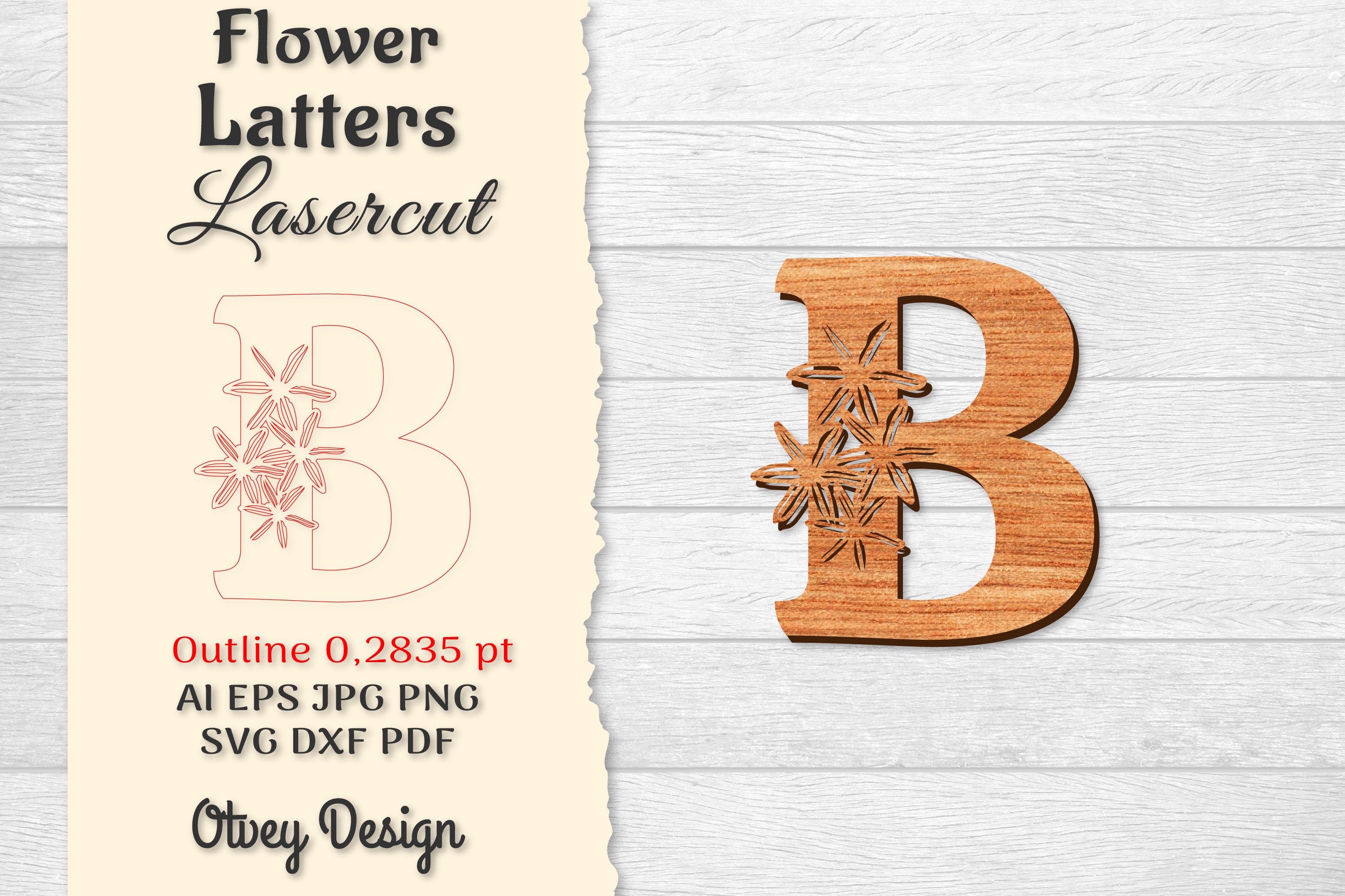 Flower Letters Laser Cut File SVG Bundle 29 - CraftNest - Digital Crafting and Art