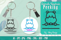 Animals Peeking Keychain SVG Bundle 8 - CraftNest - Digital Crafting and Art