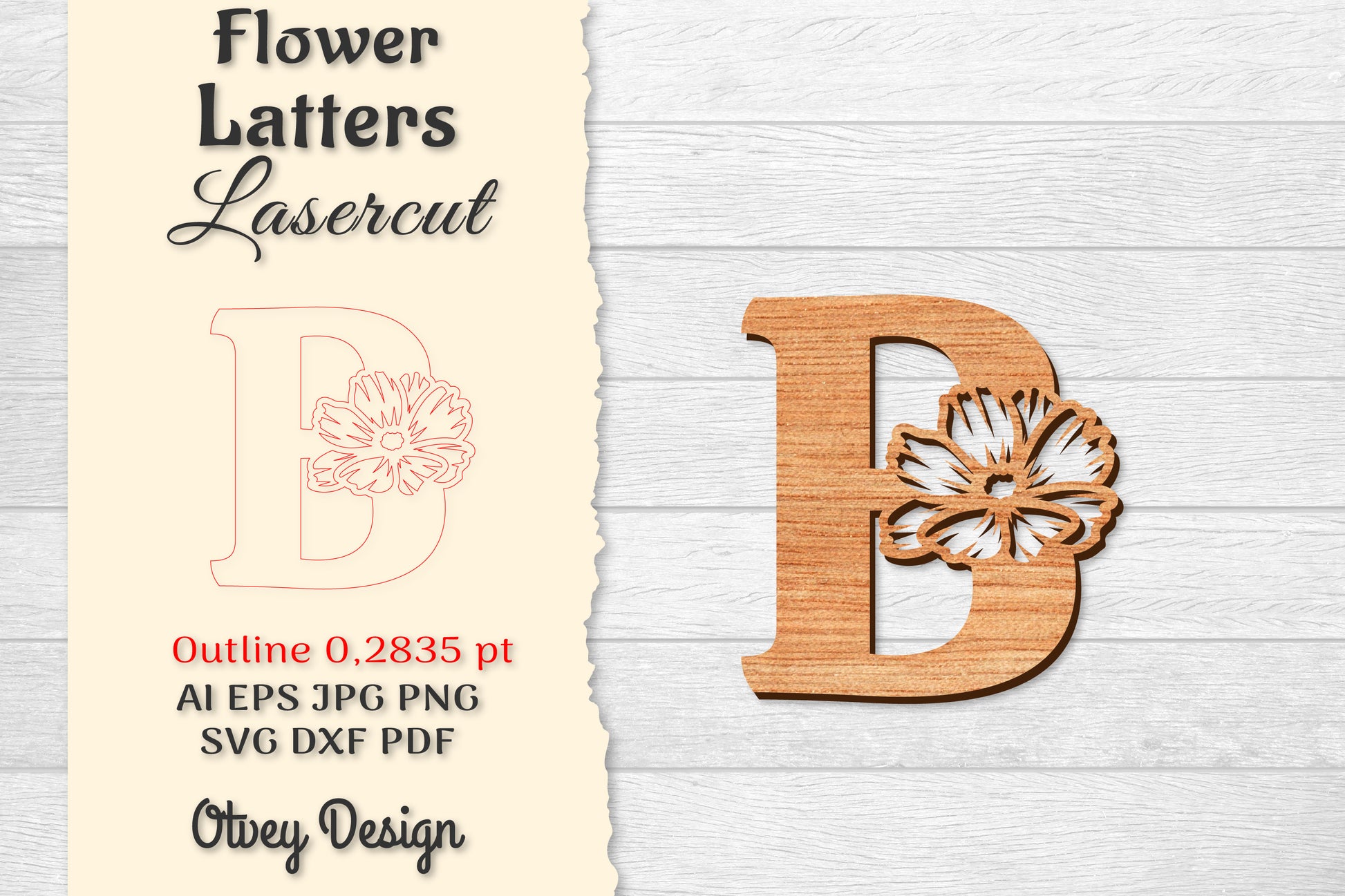 Flower Letters Laser Cut SVG Bundle 62 - CraftNest - Digital Crafting and Art