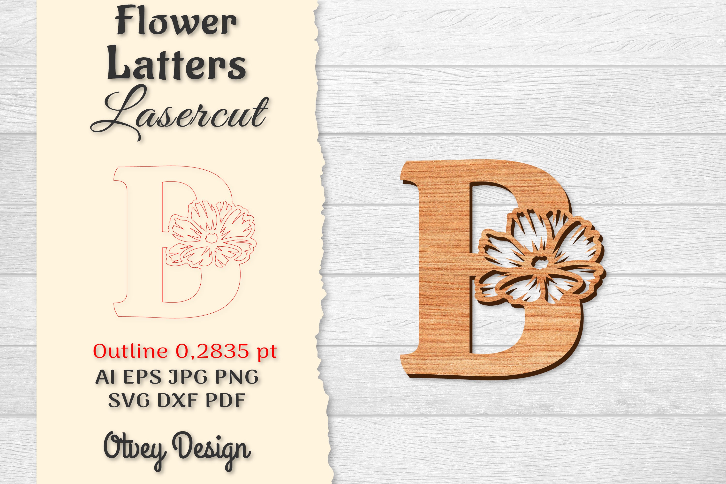 Flower Letters Laser Cut SVG Bundle 62 - CraftNest - Digital Crafting and Art