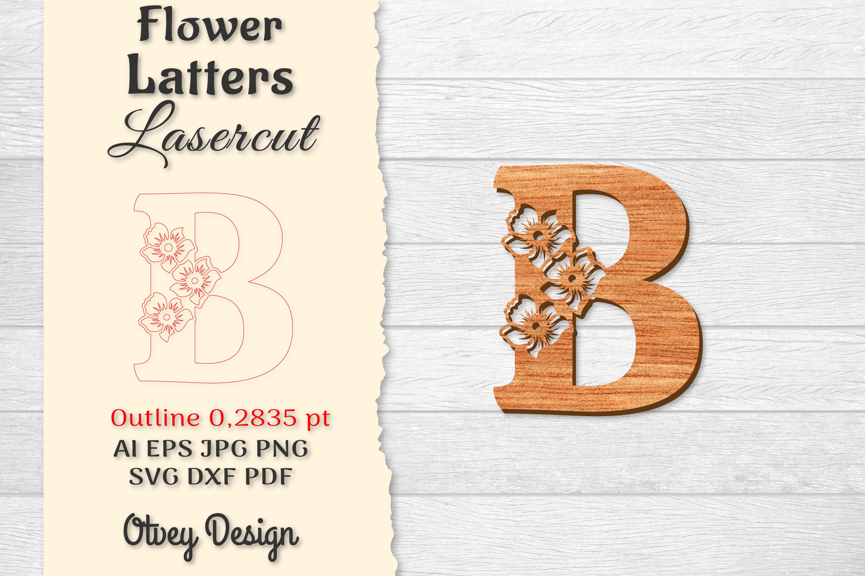 Flower Letters Laser Cut SVG Bundle 124 - CraftNest - Digital Crafting and Art