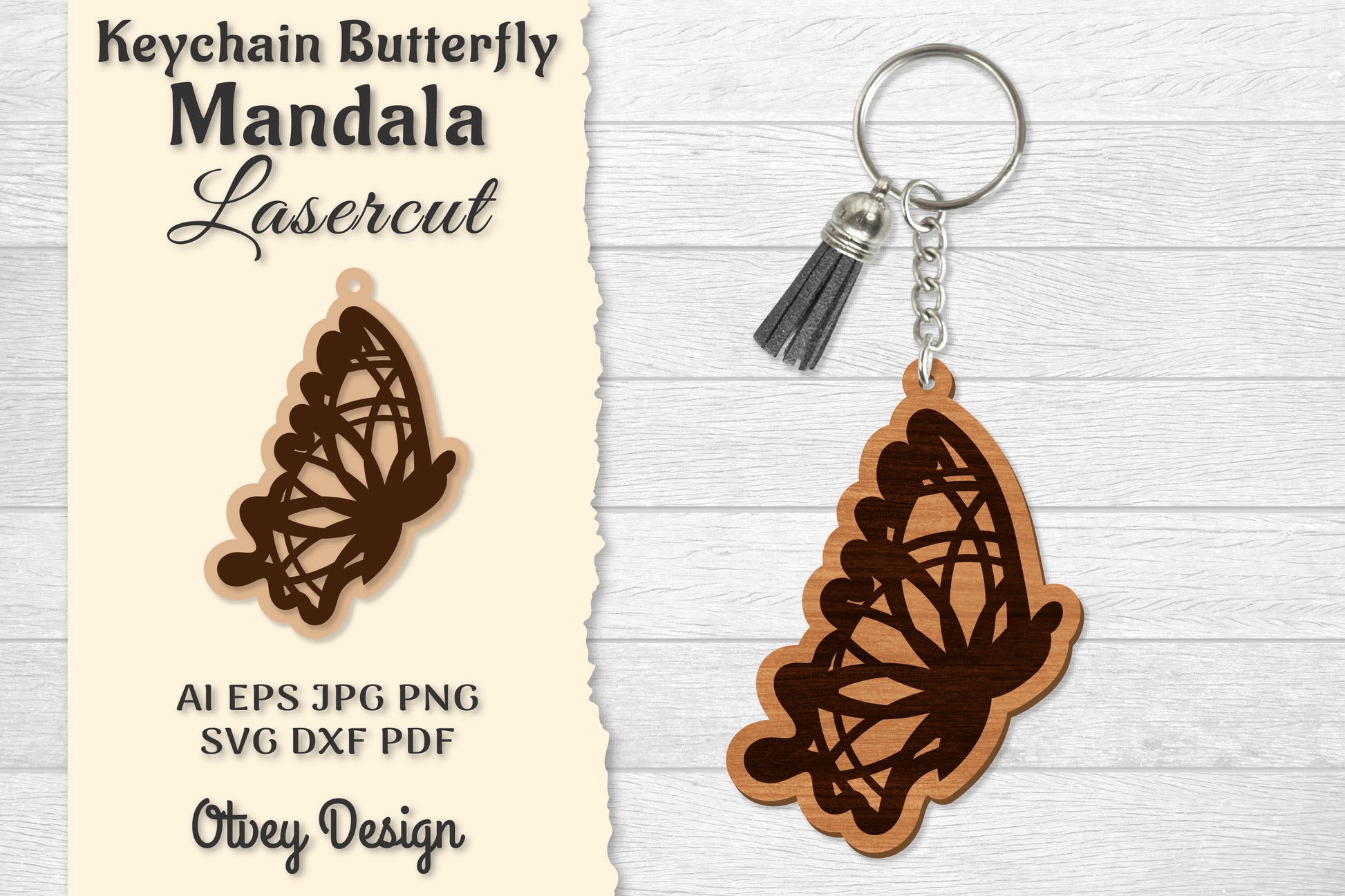 Butterfly Mandala Keychain SVG Bundle 10 - CraftNest - Digital Crafting and Art