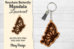 Butterfly Mandala Keychain SVG Bundle 10 - CraftNest - Digital Crafting and Art