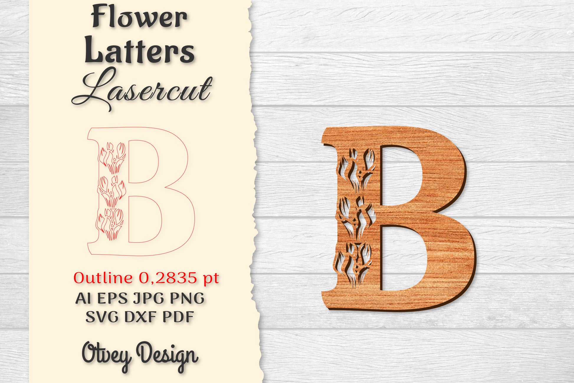 Flower Letters Laser Cut File SVG Bundle 101 - CraftNest - Digital Crafting and Art