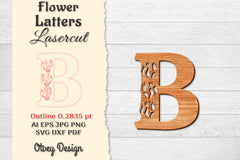 Flower Letters Laser Cut File SVG Bundle 101 - CraftNest - Digital Crafting and Art