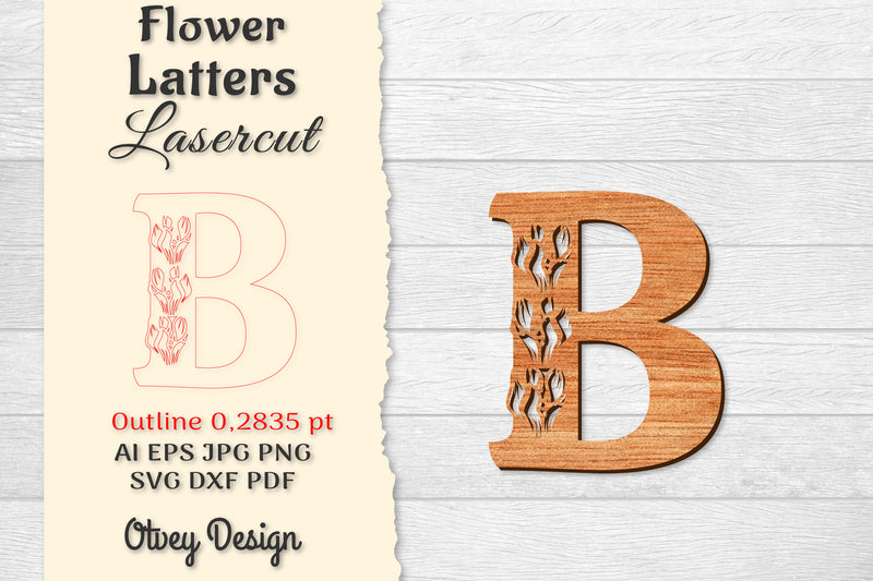 Flower Letters Laser Cut File SVG Bundle 101 - CraftNest - Digital Crafting and Art