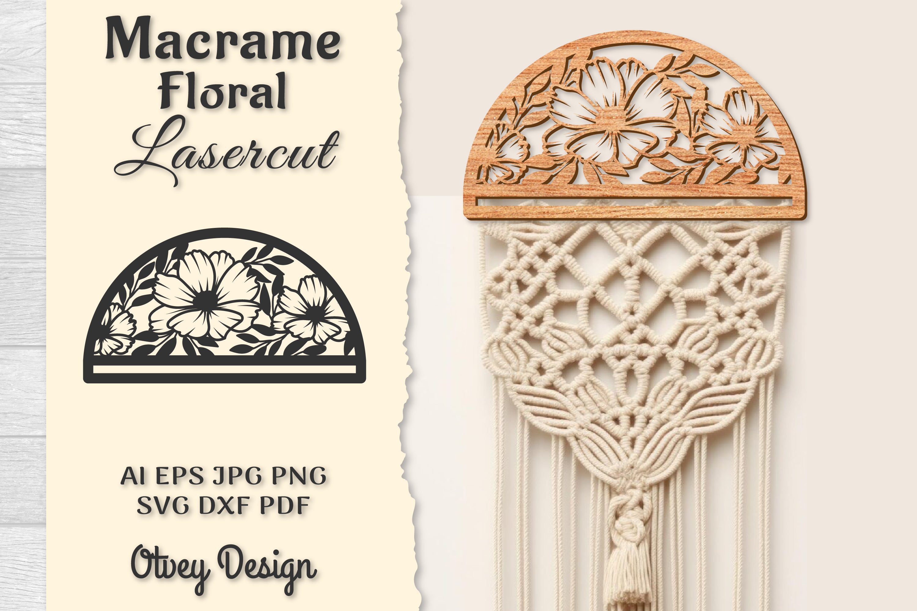 Macrame Frame Floral Lasercut SVG Bundle 2 - CraftNest - Digital Crafting and Art