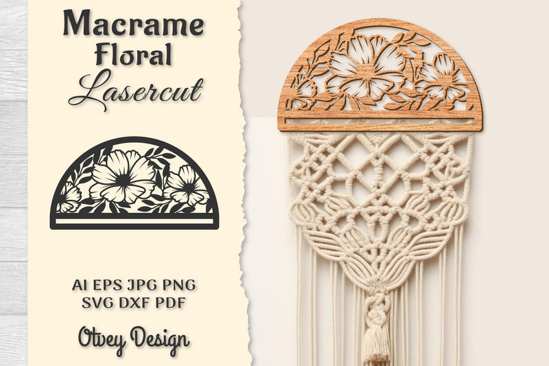 Macrame Frame Floral Lasercut SVG Bundle 2 - CraftNest - Digital Crafting and Art