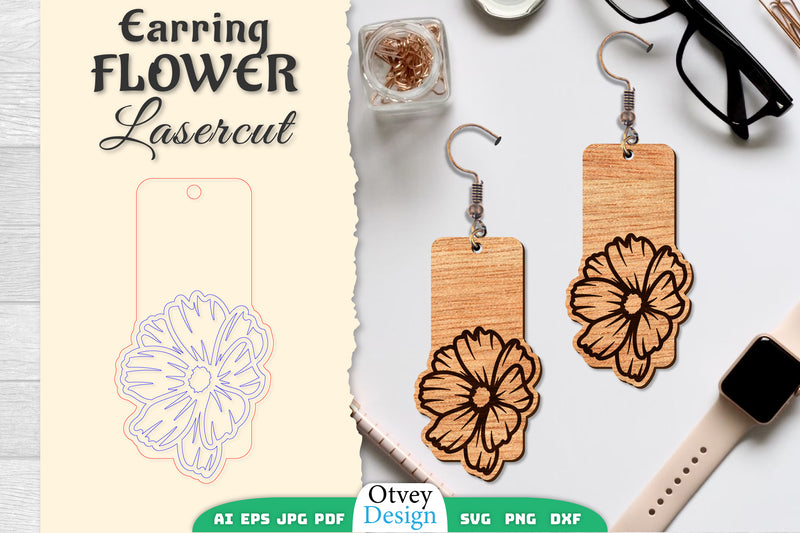 Earring Flower Lasercut SVG Bundle 76 - CraftNest - Digital Crafting and Art