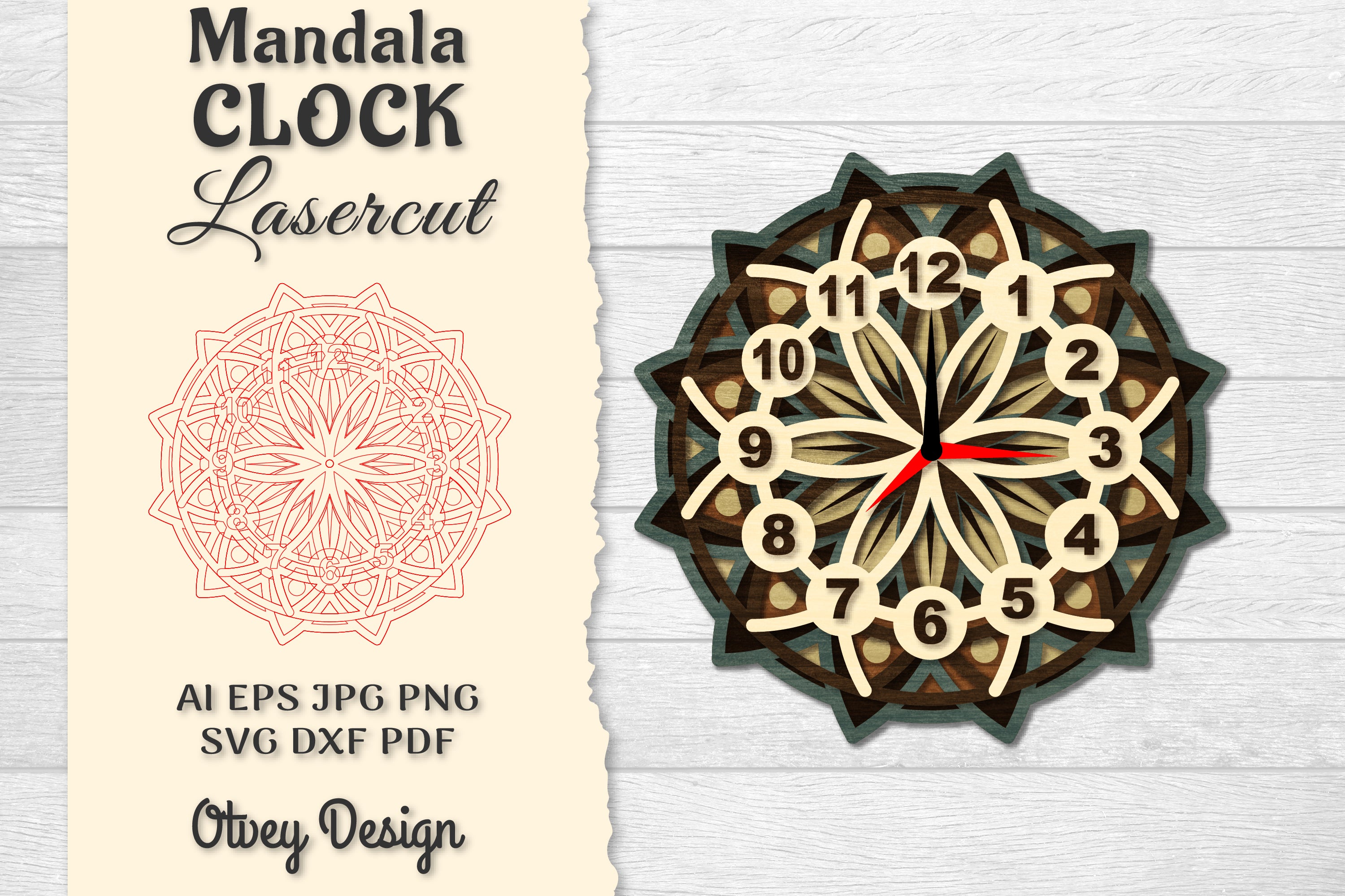 Clock Mandala Lasercut SVG Bundle 2 - CraftNest - Digital Crafting and Art