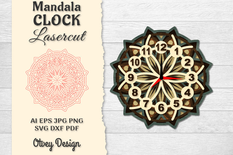 Clock Mandala Lasercut SVG Bundle 2 - CraftNest - Digital Crafting and Art