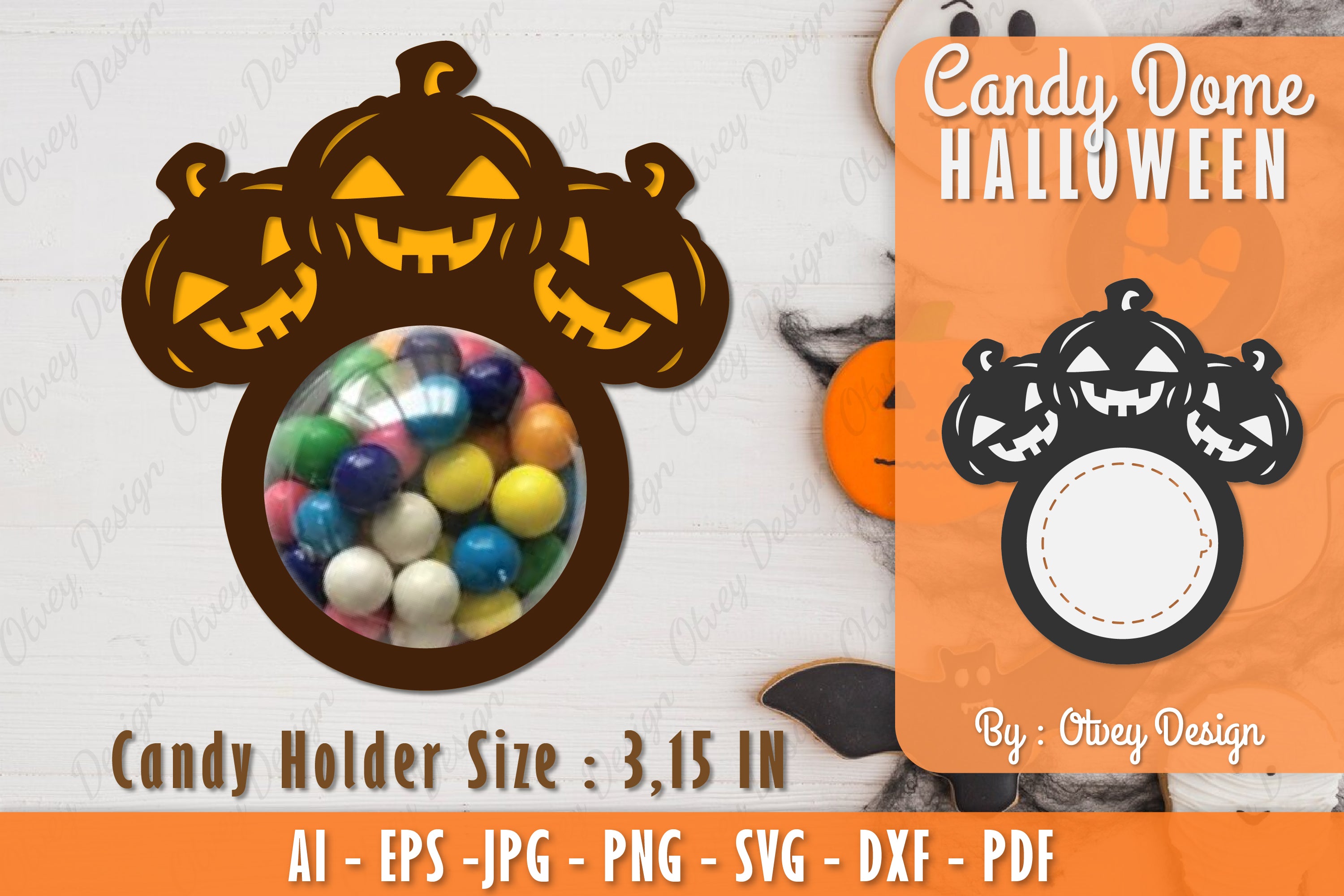 Halloween Candy Dome SVG Bundle 12 - CraftNest - Digital Crafting and Art