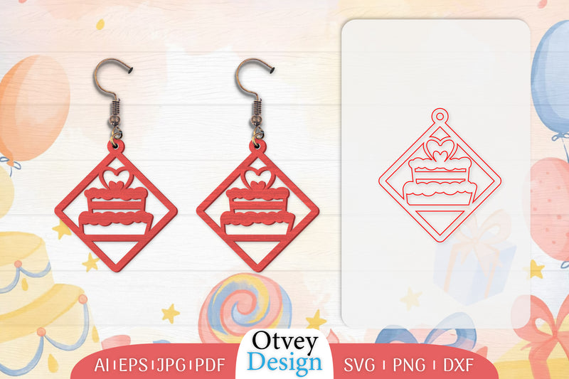 Birthday Earrings Lasercut SVG Bundle 10 - CraftNest - Digital Crafting and Art