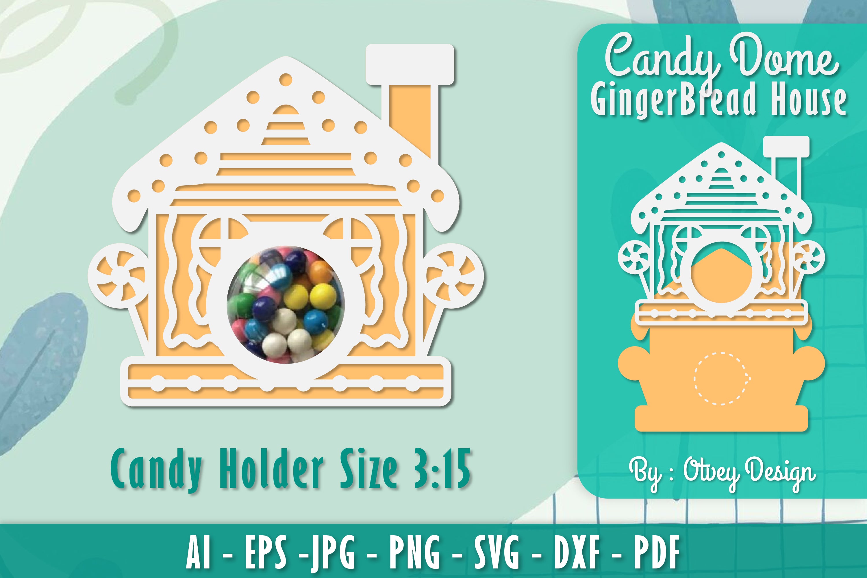 Gingerbread House Candy Holder SVG Bundle 5 - CraftNest - Digital Crafting and Art