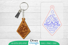 Keychain Sunset Mountain Lasercut SVG Bundle 38 - CraftNest - Digital Crafting and Art