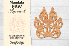 Paw Mandala Lasercut SVG Bundle 2 - CraftNest - Digital Crafting and Art