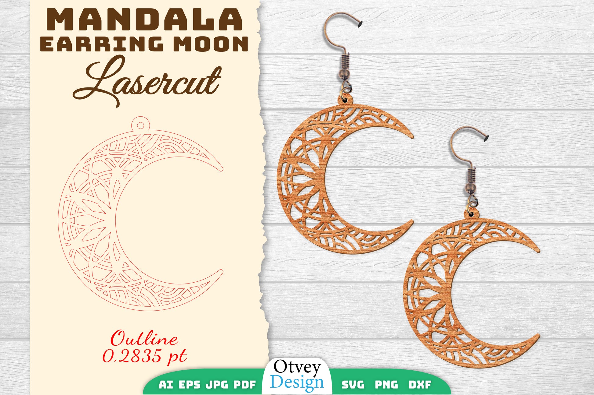 Earring Moon Mandala Lasercut SVG Bundle 10 - CraftNest - Digital Crafting and Art