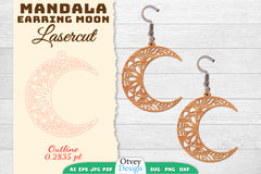Earring Moon Mandala Lasercut SVG Bundle 10 - CraftNest - Digital Crafting and Art