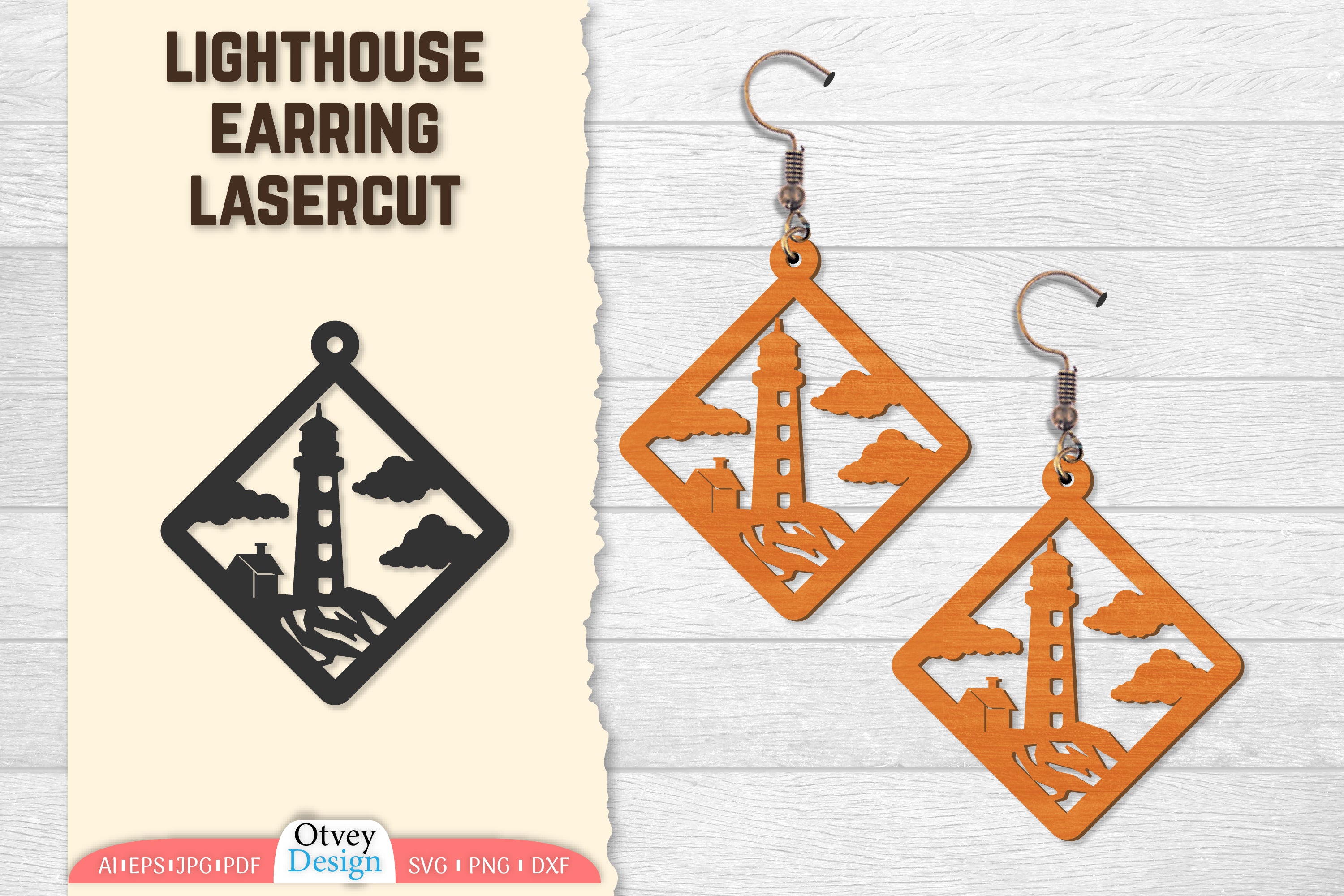 Lighthouse Earring Lasercut SVG Bundle 5 - CraftNest - Digital Crafting and Art