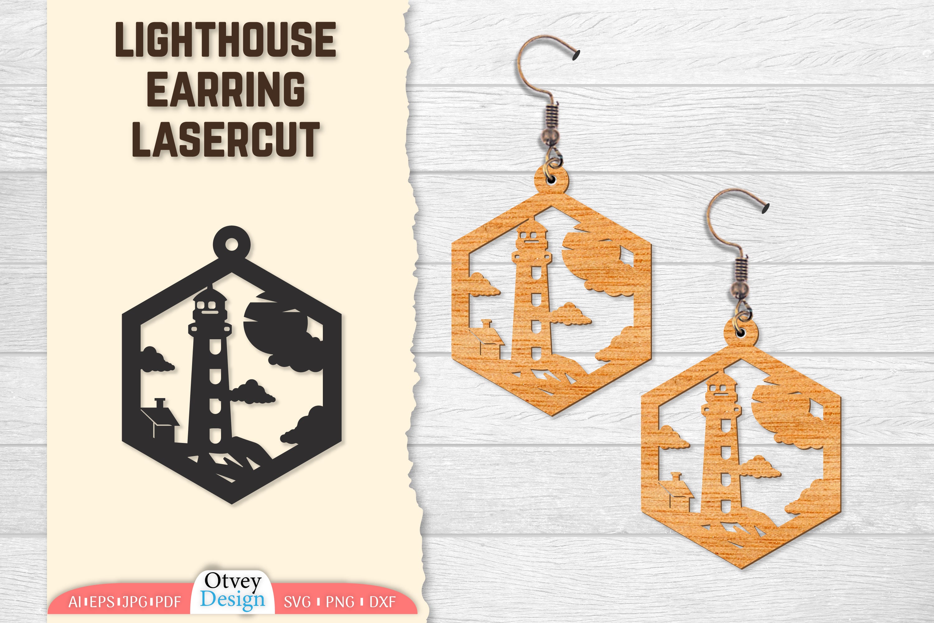 Lighthouse Earring Lasercut SVG Bundle 65 - CraftNest - Digital Crafting and Art