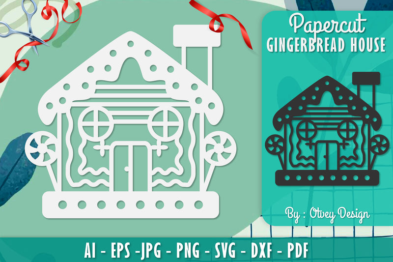 Gingerbread House Papercut SVG Bundle 5 - CraftNest - Digital Crafting and Art