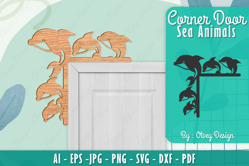 Sea Animals Door Corner Decoration SVG Bundle 14 - CraftNest - Digital Crafting and Art