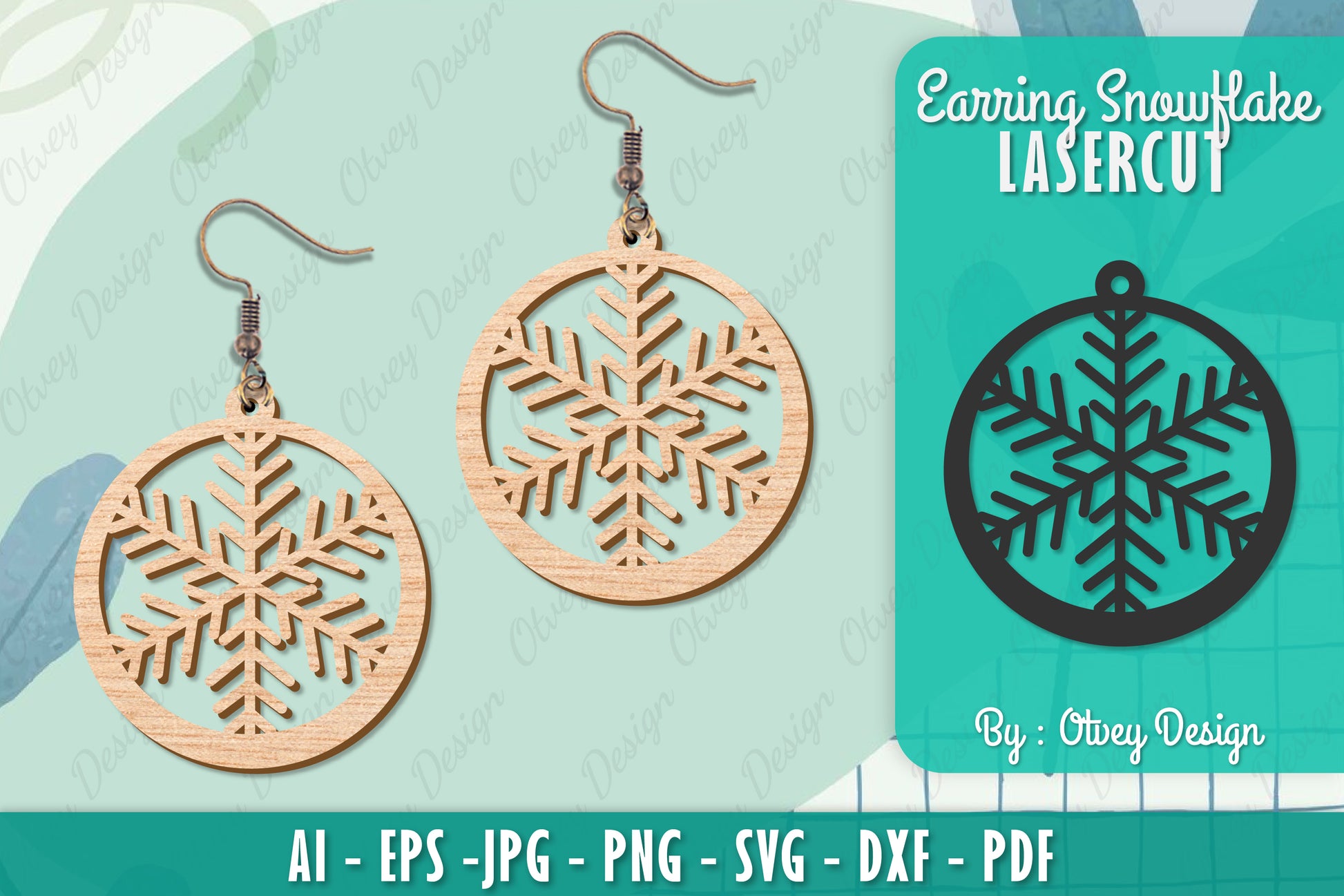 Snowflake Earring Lasercut SVG Bundle 105 - CraftNest - Digital Crafting and Art