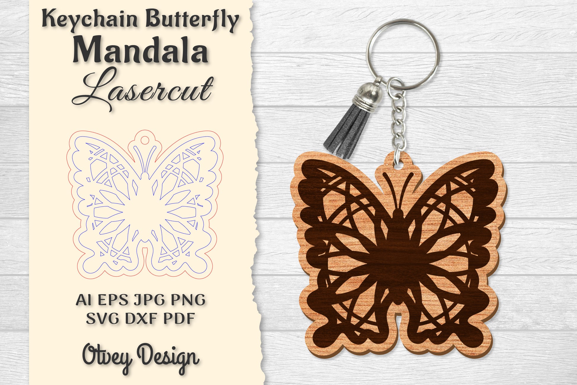 Butterfly Mandala Keychain SVG Bundle 2 - CraftNest - Digital Crafting and Art