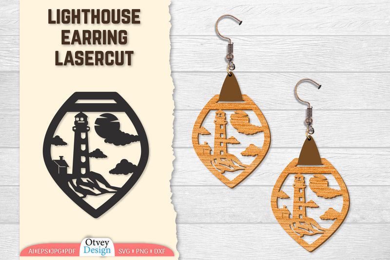 Lighthouse Earring Lasercut SVG Bundle 87 - CraftNest - Digital Crafting and Art
