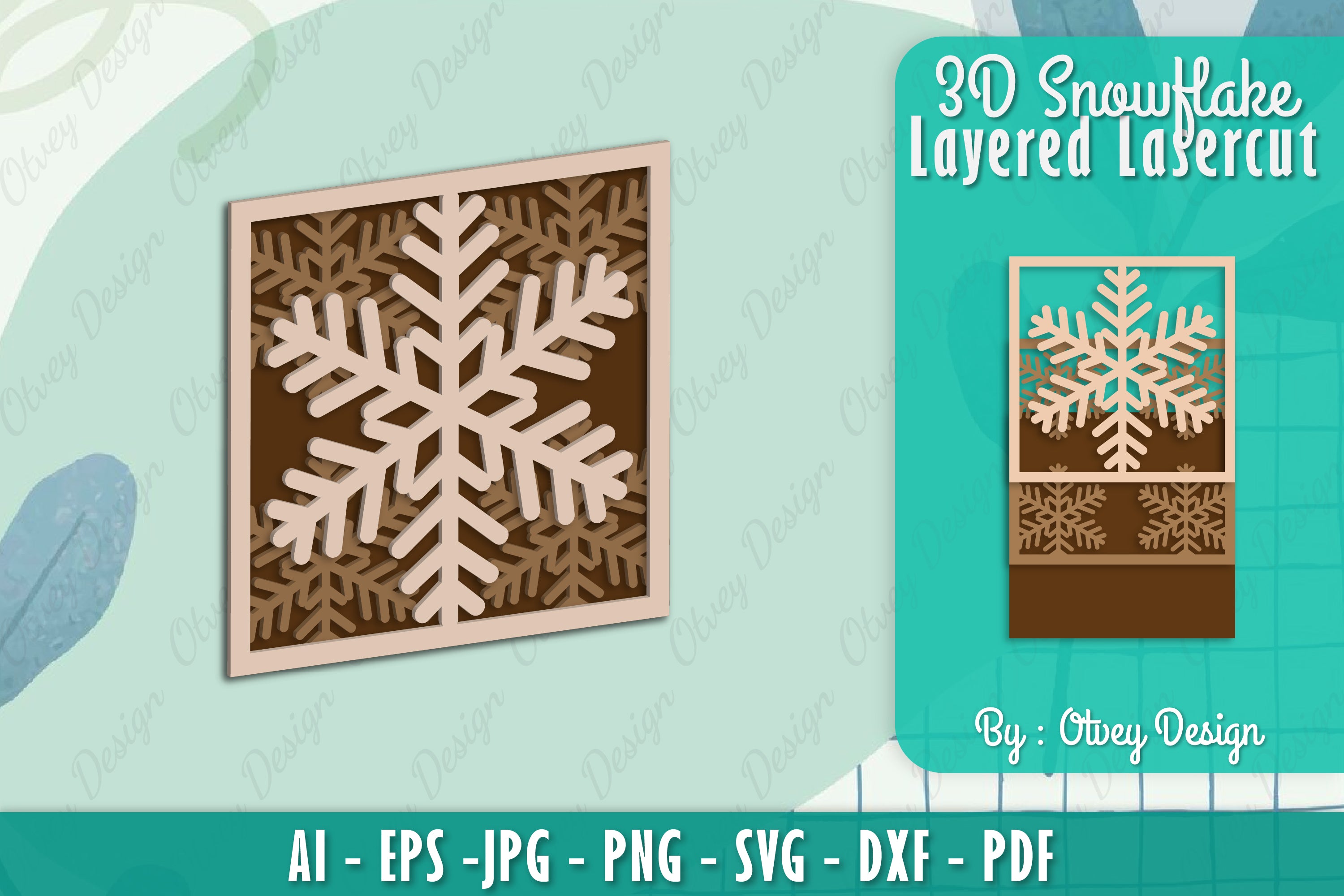 Snowflake 3D Layered Lasercut SVG Bundle 9 - CraftNest - Digital Crafting and Art