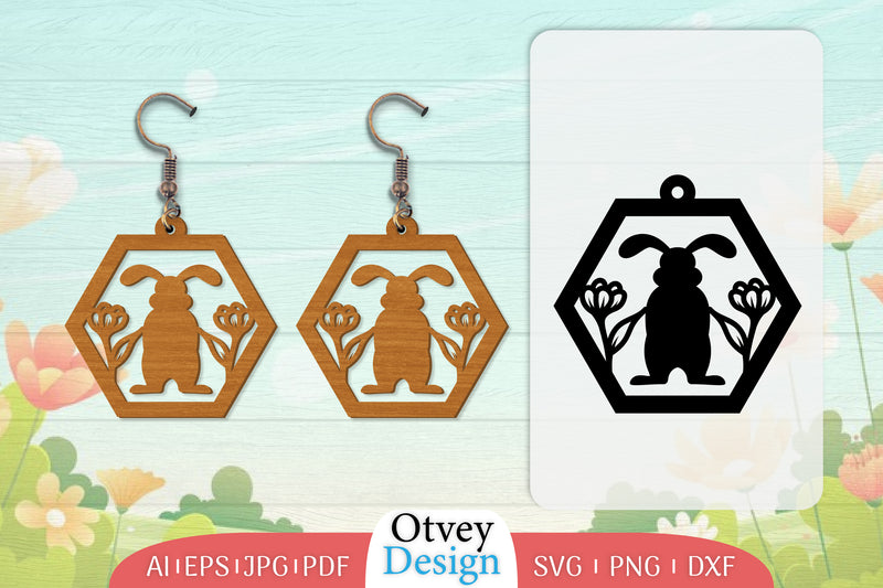 Earring Rabbit Lasercut SVG Bundle 74 - CraftNest - Digital Crafting and Art