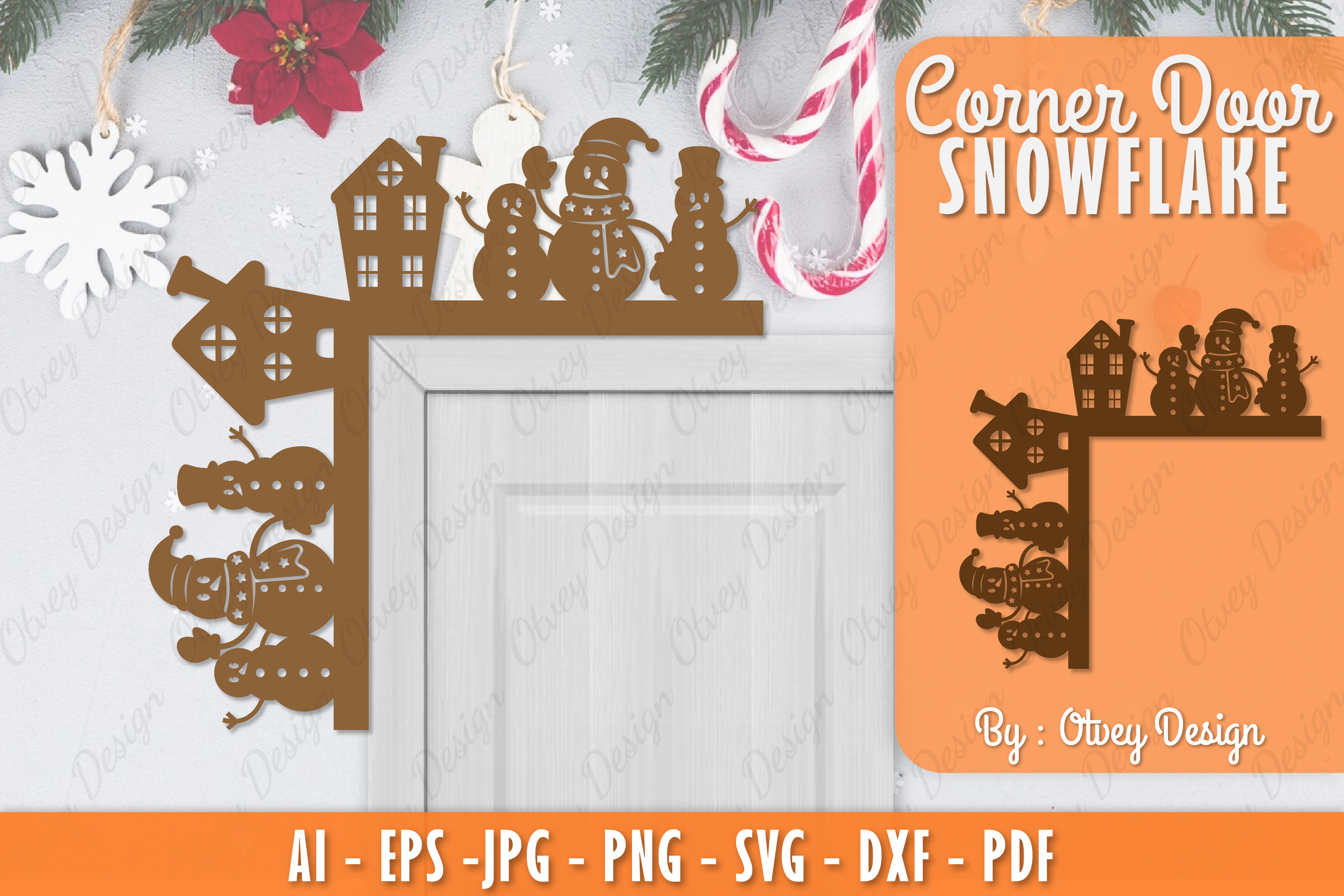 Snowman Door Corner Lasercut SVG Bundle 3 - CraftNest - Digital Crafting and Art